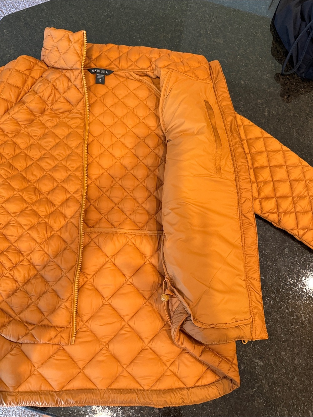 Athleta Whisper Featherless Jacket Quilted Puffer Full Zip In Rust Size Medium - Picture 11 of 14